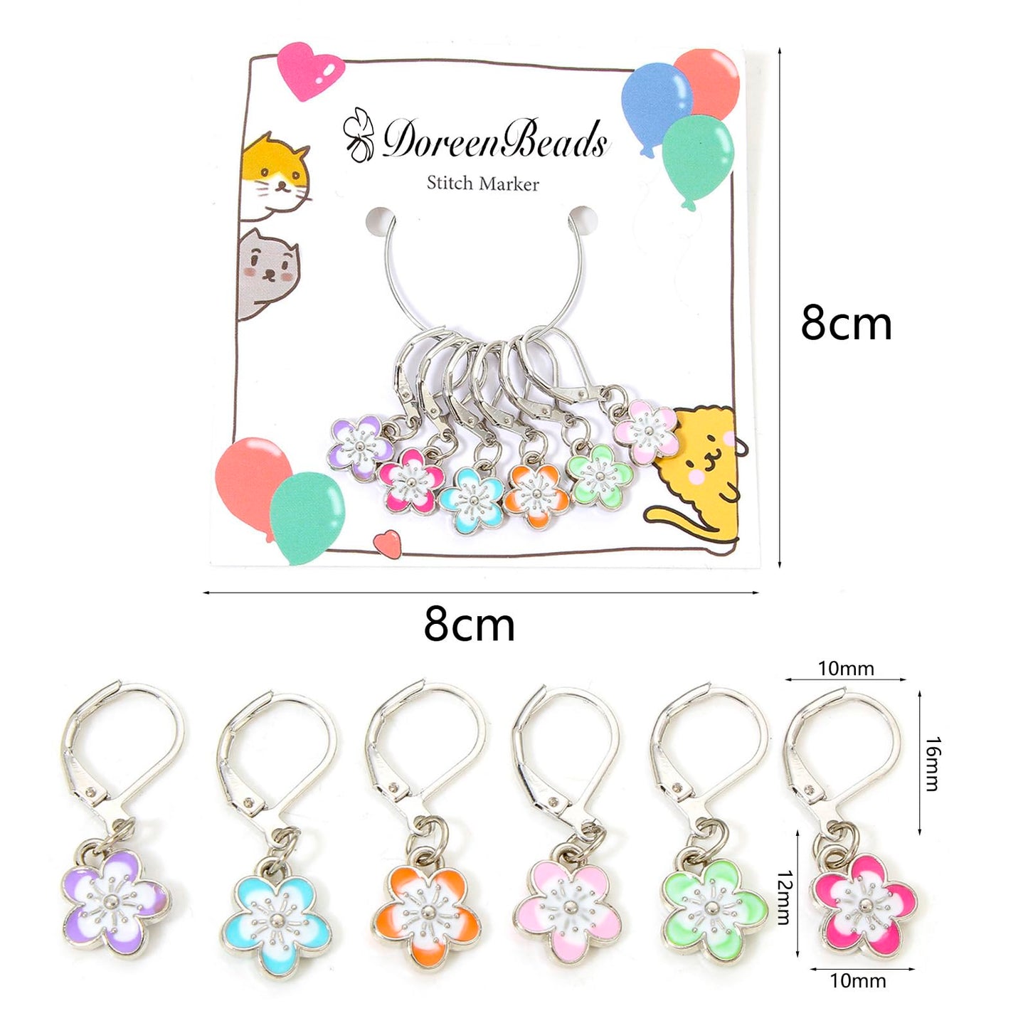 DoreenBeads Stitch Markers for Crocheting and Knitting, Alloy Enamel Crochet Marker Crochet Gifts for Knitting Weaving Sewing Accessories Quilting Jewelry Making
