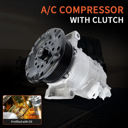 CO11023C AC Compressor With Clutch for Jeep Compass, Patriot, Dodge Caliber 2007-2008, Automotive Air Conditioning Replacement Part
