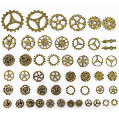 LolliBeads® 230 Gram Antiqued Bronze/Silver Metal Skeleton Keys and Wings, Bronze Steampunk Watch Gear Cog Wheel, Chains, Clasps and Jump Rings DIY Kits (300 Pcs)