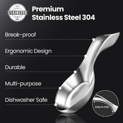 Break-Proof Kitchen Spoon Rest for Stove Top – Premium Stainless Steel Spoon Holder for Kitchen Counter – Mirror-Polished, Heavy-Duty with a Luxury Look – Dishwasher Safe & 5-Year Warranty