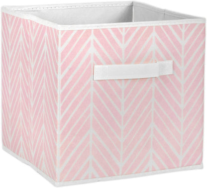 DII Small Herringbone Storage Bin Set of 2, Mauve, Non Woven Polyester