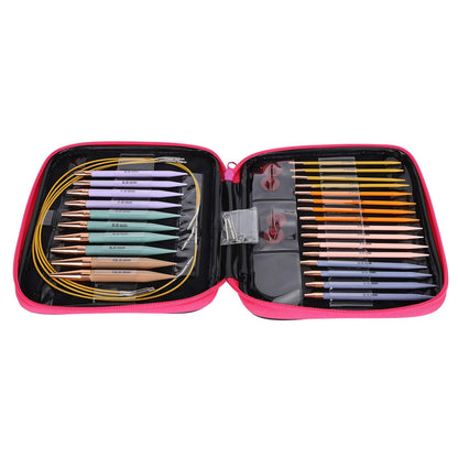 Complete 13 Piece Crochet Hook Set Stitch Markers Tapestry Needles for Sweater Making Yarn Crafts Storage Kit