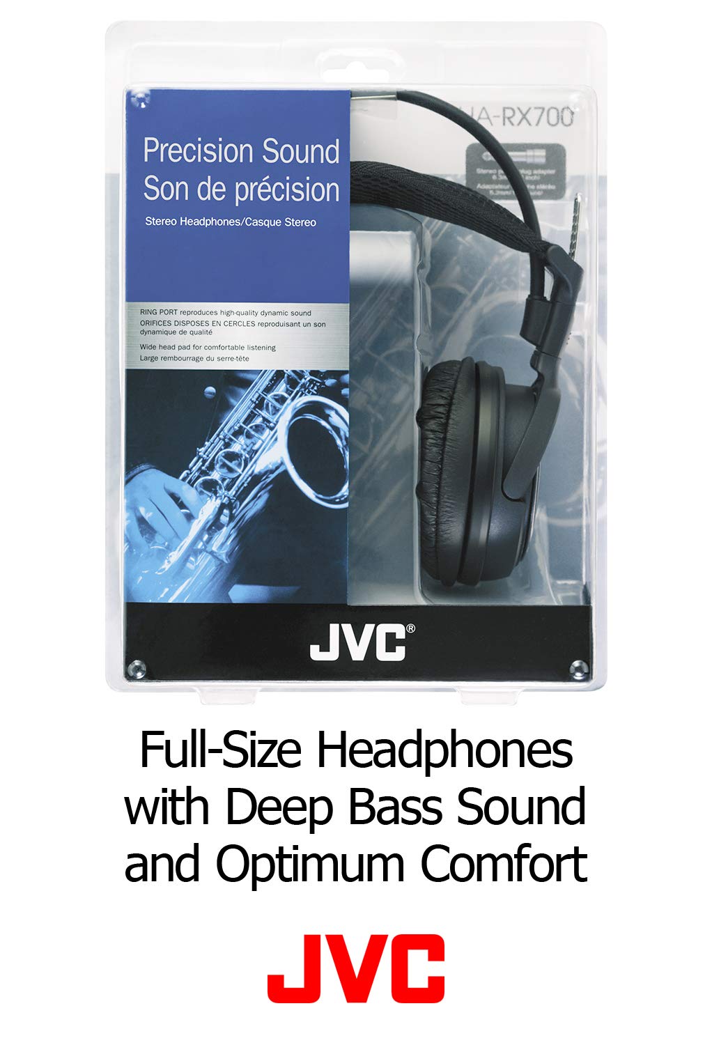 JVC HARX700 Precision Sound Full Size Headphones - Black