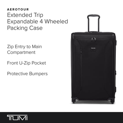 TUMI - Aerotour 4 Wheel Expandable Luggage - Men's and Women's Lightweight Business and Leisure Travel Suitcase - 31" X-Large Front Pocket Expandable Checked, Black
