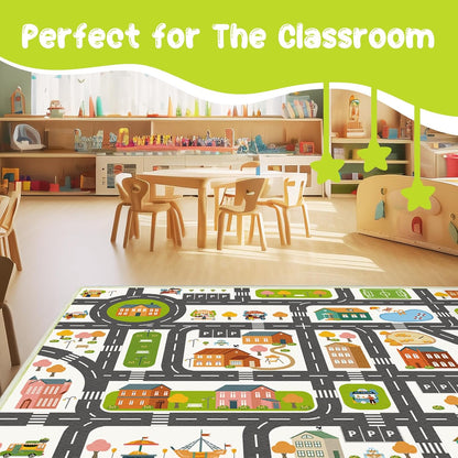 31' 47' 31"x47") Kids Rug x Car Rug Play Mat for Track Toys, Road Rugs for Kids, Area Rugs Soft Non Slip Fun Car Carpet