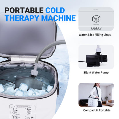 Ice Machine for Knee After Surgery - Programmable Timer Cold Therapy Machine, Portable, Quiet Pump, 12H Cooling, Knee Replacement Recovery System, Cryotherapy Pain Relief & Swelling, ACL Recovery