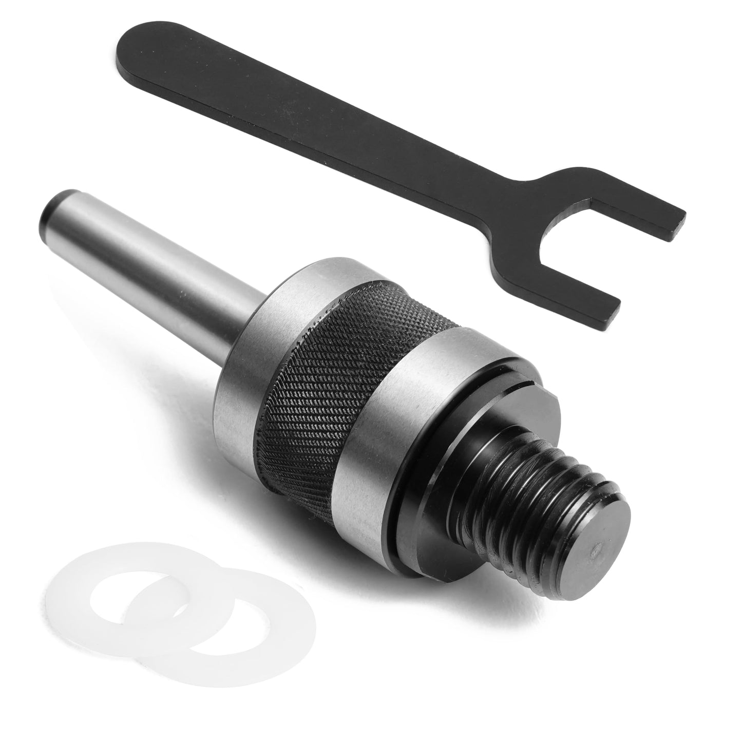 BMWOOD Woodturning Live Tailstock Chuck Adapter to 1" x 8TPI Thread with #2 Morse Taper Mount