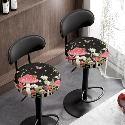 Kuiaobaty Round Chair Cover Pack of 2 pcs, Elastic Comfy Round Seat Cover for Home Office Bar Decor (14"-16")