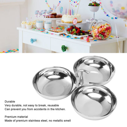 TITA-DONG 304 Stainless Steel Serving Plate, 3 IN 1 Fruit Bowl Snack Plate, Reusable Dessert Plates, Fruit Plate for Fridge, Simple Snack Tray, Portable Serving Tray for Home Kitchen Party(Mg/dL)