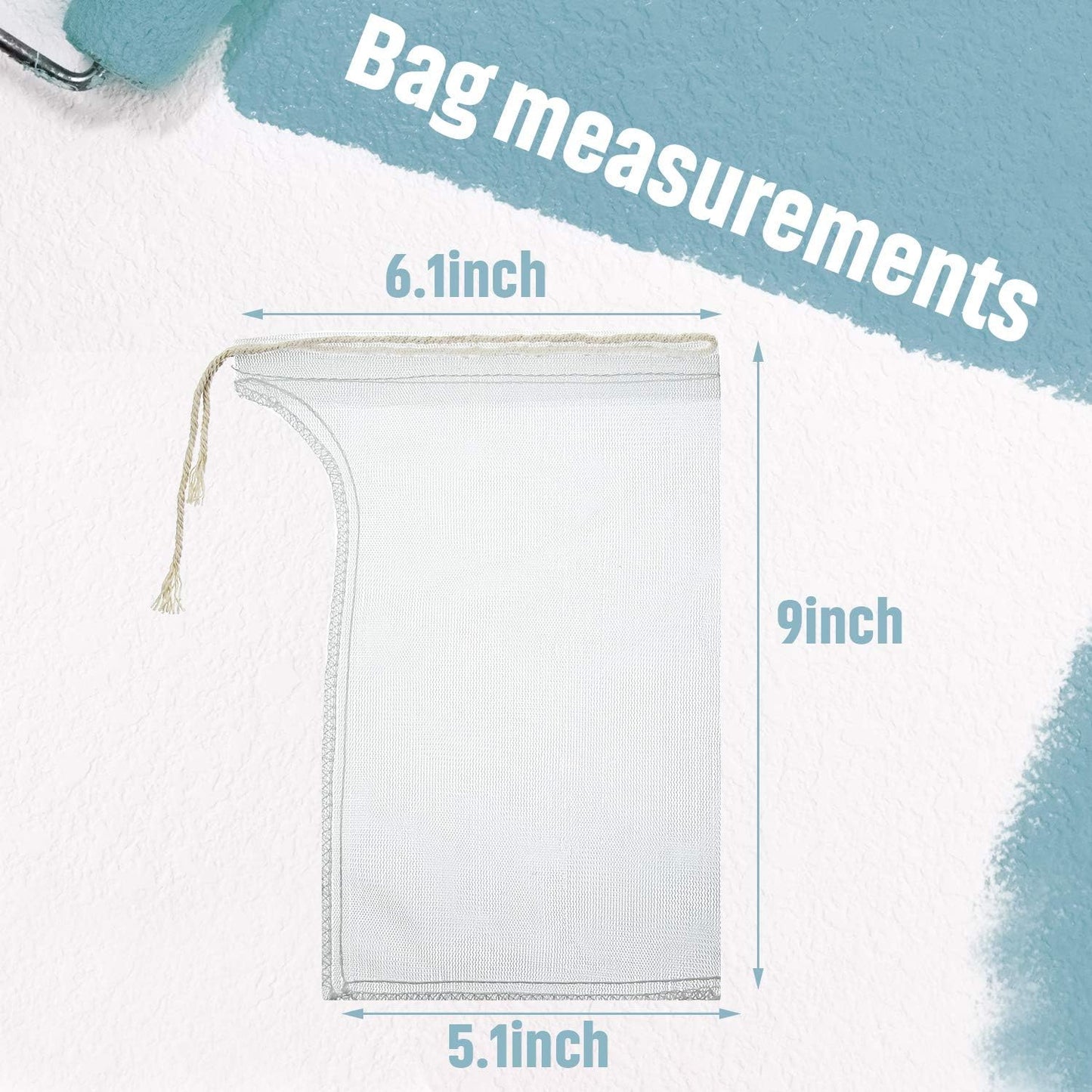 Shappy Compost Tea Bag, Pump Strainer Mesh Filter Bag with Drawstring, 600 ?m for Preventing Clogging (10 Pieces)
