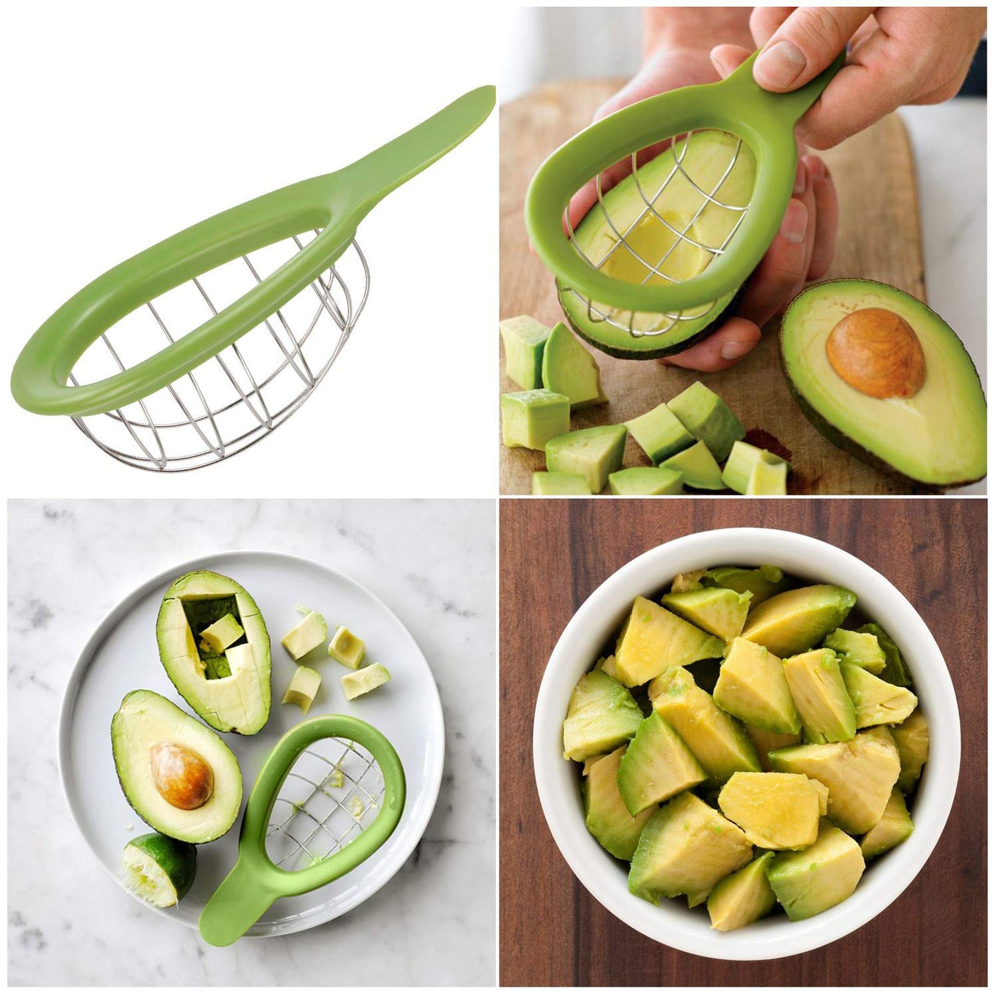 Avocado Slicer 3 Piece Set - Avocado Slicer Tool, Cutter, Knife, Peeler, Pitter, Cuber, Dicer & Avocado Keeper For Everything That You Will Ever Need For Your Avocados