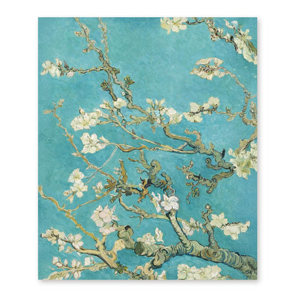 FUHYGU Diamond Painting Kit 9.8x11.8 Inches – Almond Blossom Inspired Painting, DIY Full Drill Diamond Art Kit for Adults, Classic Art Floral Wall Decor
