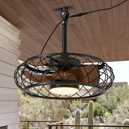 CROSSIO 20'' Outdoor Ceiling Fans with Lights, Gazebo Fan Wet Rated Remote&APP Control, Plug in Ceiling Fan for Patios, Pergola, Ceiling Fan with Remote Control, Hanging with Hook,Black