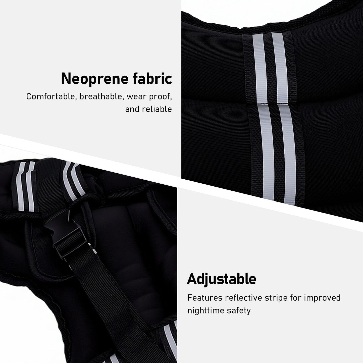 Generic Weighted Vest, Adjustable Neoprene Weight Vest for Men and Women with Reflective Stripe, Strength Training Running Jogging Workout Weightlifting (8KG)