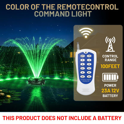 Pond Fountain Aerator with Lights,with 4 RGB Lights,1HP 750W 110V,Stainless Steel Floating Pond Fountain with 100FT Power Cord,Timer,Fixed Nails and Ropes,Pond Fountains for Small Large Ponds,Lakes
