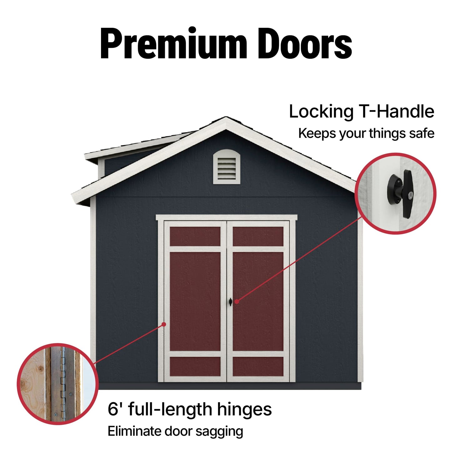 Handy Home Products Designer 12x10 Wooden Storage Shed with Dormer, Windows, and Floor Kit- Paint and Shingles not Included