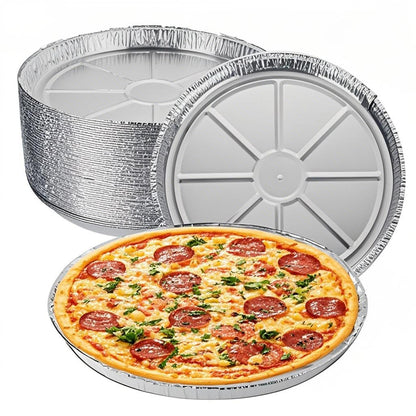 GDOODM 25 Pack 12 Inch Disposable Pizza Pans, Aluminum Pizza Pans, Round Pizza Pan Foil Focaccia Pan, Chocolate Cookies Cake Tin, Serving Platter Tray, Freezer & Oven Safe