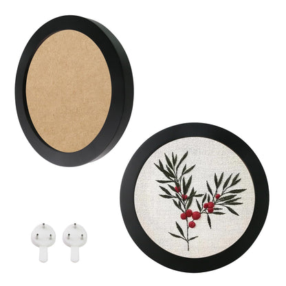 Crapyt 2 PCS Embroidery Frame Wood Embroidery Frame Round Cross Stitch Hoop for Cross Stitch and Artwork Displays 8.15" Finished Cross Stitch Hoop Frame