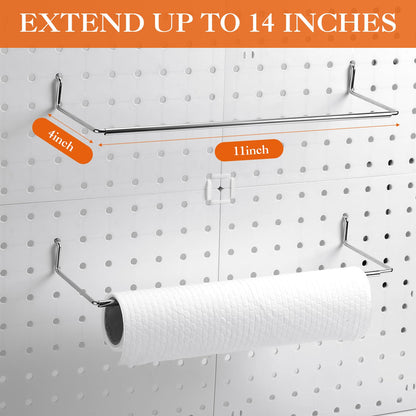 Zubebe 106 Pcs Pegboard Hooks Assortment with Bins, Pegboard Accessories Organizer Kit Include Bins with Hooks and Loops Paper Towel Craft Holder for Hanging Tool(Silver, Clear)