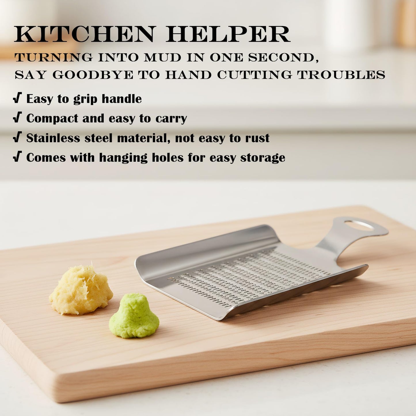 4.3" x 3"Inch Stainless Steel Nutmeg Chocolate Ginger Peeler, Mini Kitchen Grater, Food Grade Spice, Garlic, Wasabi Grater for Baking Cooking Seasoning
