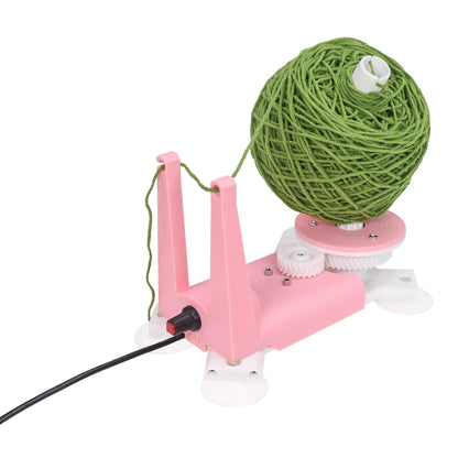 Electric Yarn Winder -Automatic Yarn Spinner Yarn Ball Winder for Crocheting, Compact Yarn Cake Winder Adjustable Speed Ideal for Crochet Lovers (Pink)