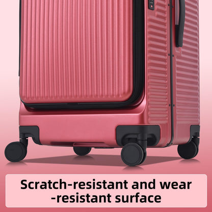 Kaleenie 2 pieces 20/29 Aluminum Frame Carry On and Checked Luggage Set with Side Opening, Lightweight Hardshell ABS+PC Trunk Suitcase with TSA Lock, 360° Universal Wheels & Adjustable Handle,Wine Red