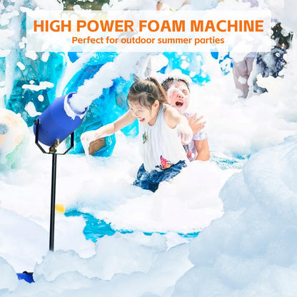 Foam Machine for Party, Party Foam Machine with Water Tank, Foam Cannon for Garden, Pool, Indoor, Birthdays, Celebrations, and Backyard Events (Blue)