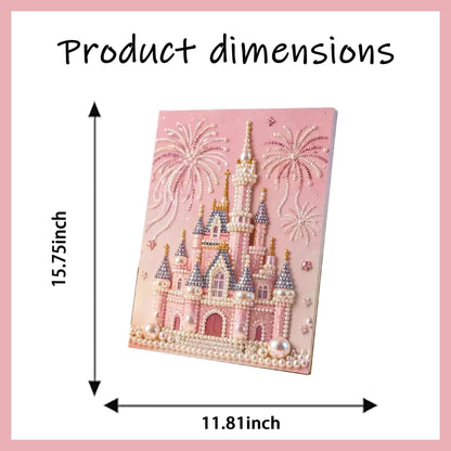 CuddleJunk Diamond Pearl Painting Kit for Adults - DIY Art Canvas 11.81x15.75 Sunflower Rose Cherry Ocean Themes - Stress Relief Craft Supplies Home Decor (Castle)