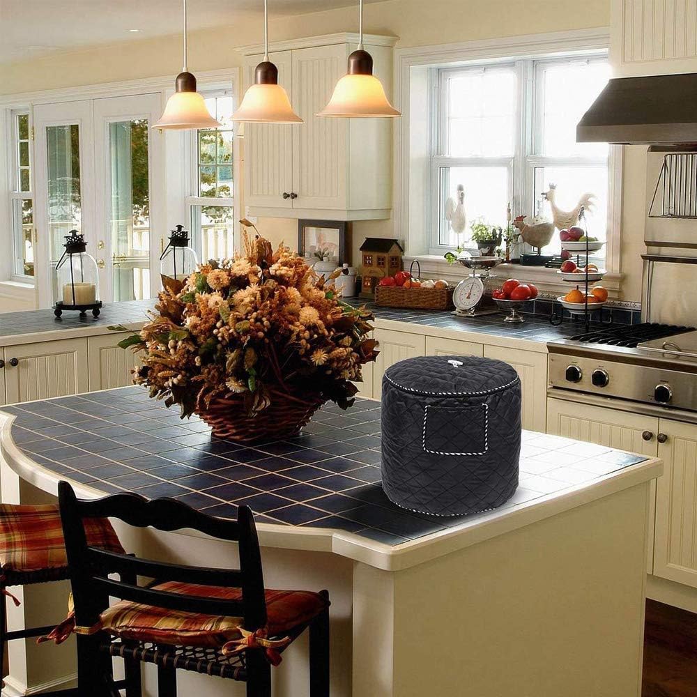 Air Fryer Cover for 6 Quart Instant Pot and Electric Pressure Cooker with Pocket, Dust-Proof Cover, Black