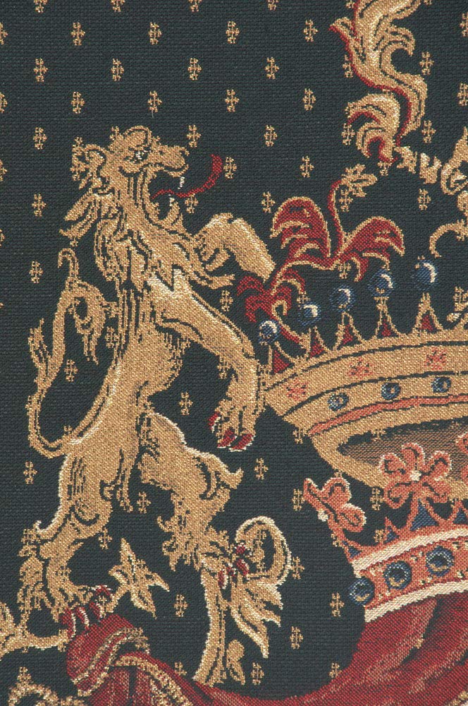 C Charlotte Home Furnishings Inc Royal Crest II Belgian Tapestry Wall Hanging | Viscose Cotton and Polyester Blend Wall Art | 69 in. x 47 in | Home Decor Accents