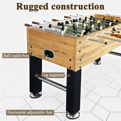 Seydrey 55" Competition Sized Foosball Table, Arcade Table Soccer for Home with Leg Levelers & Heavy-Duty Legs