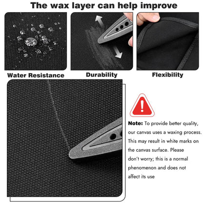 6 Slot Puncture Resistant Knife Roll, Waxed Canvas Knife Bag Featuring UHMWPE Fabric, Tie Straps Knife Roll Bag Fit 8-Inch Chef Knives