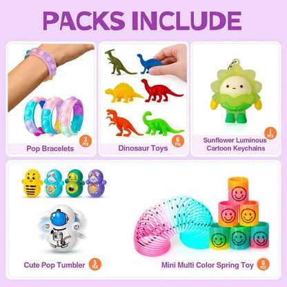 Skiennix Party Favors for Kids | 179 Pcs Goodie Bag Stuffers & Fidget Toys | Ideal for Ages 4-12