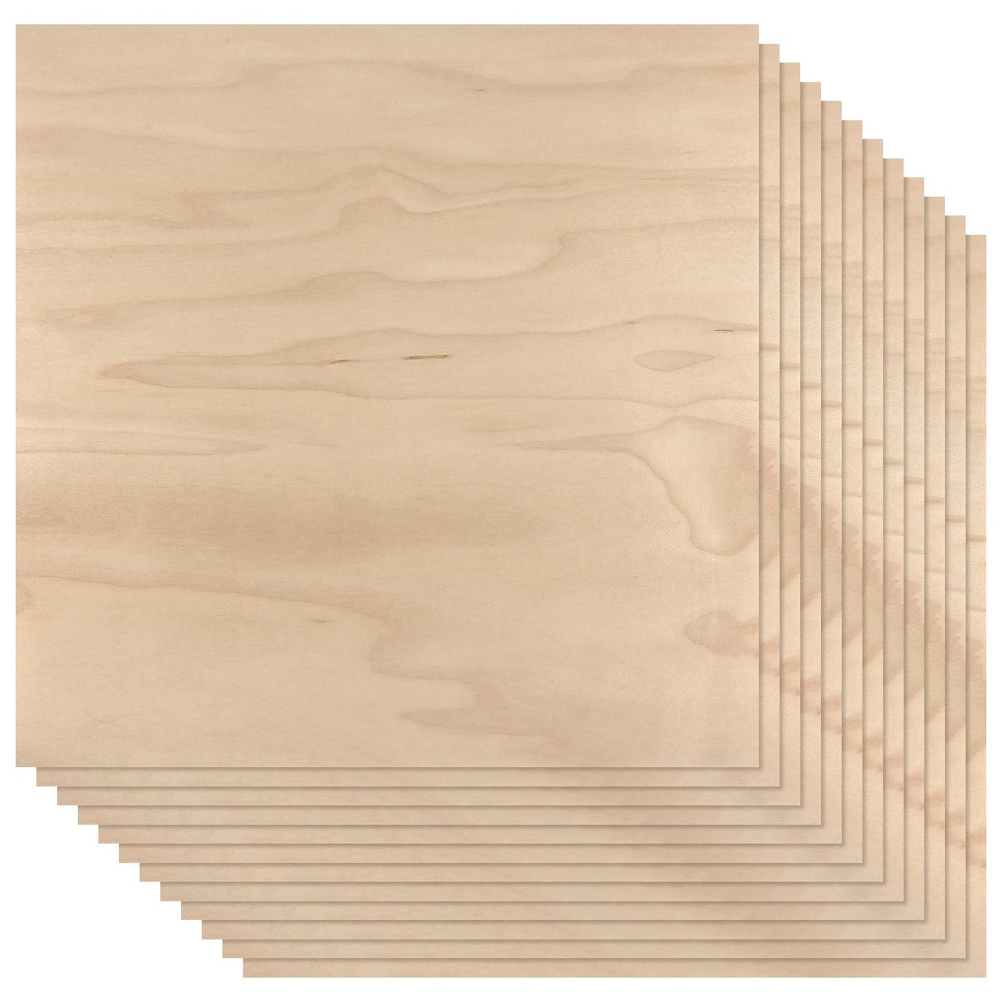 Boao 12 Pcs Real Wood Veneer Sheets 12" x 12" Wood Veneer Laminate Sheets for Jewelry Boxes, Door Panels, Marquetry(Maple)