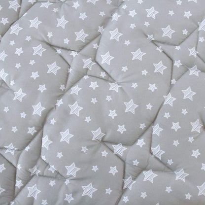 Hexagon Playpen Mat Compatible with Bend River Baby Play Pen, Hexagon Play Mat, Non Slip and Padded Play Mat Grey with Star Print