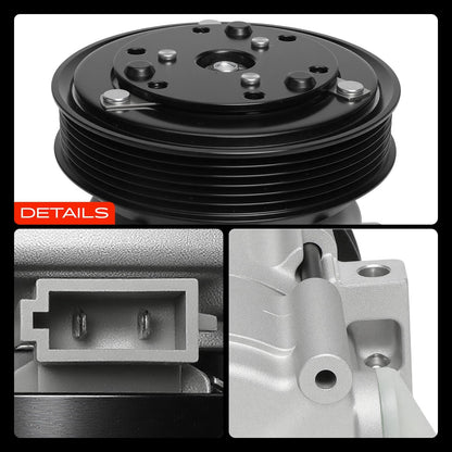 A-Premium Air Conditioner AC Compressor with Clutch Compatible with Ford Focus 2003 2004 2005 2006 2007, FS10 Compressor Style