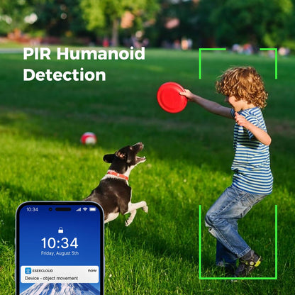 Hiseeu Solar Security Camera, 2PCS 4MP Wireless WiFi Camera Outdoor, PTZ 360° View, PIR Motion Detection, Color Night Vision, IP66, 2-Way Audio, 2.4G WiFi, No Monthly Fee