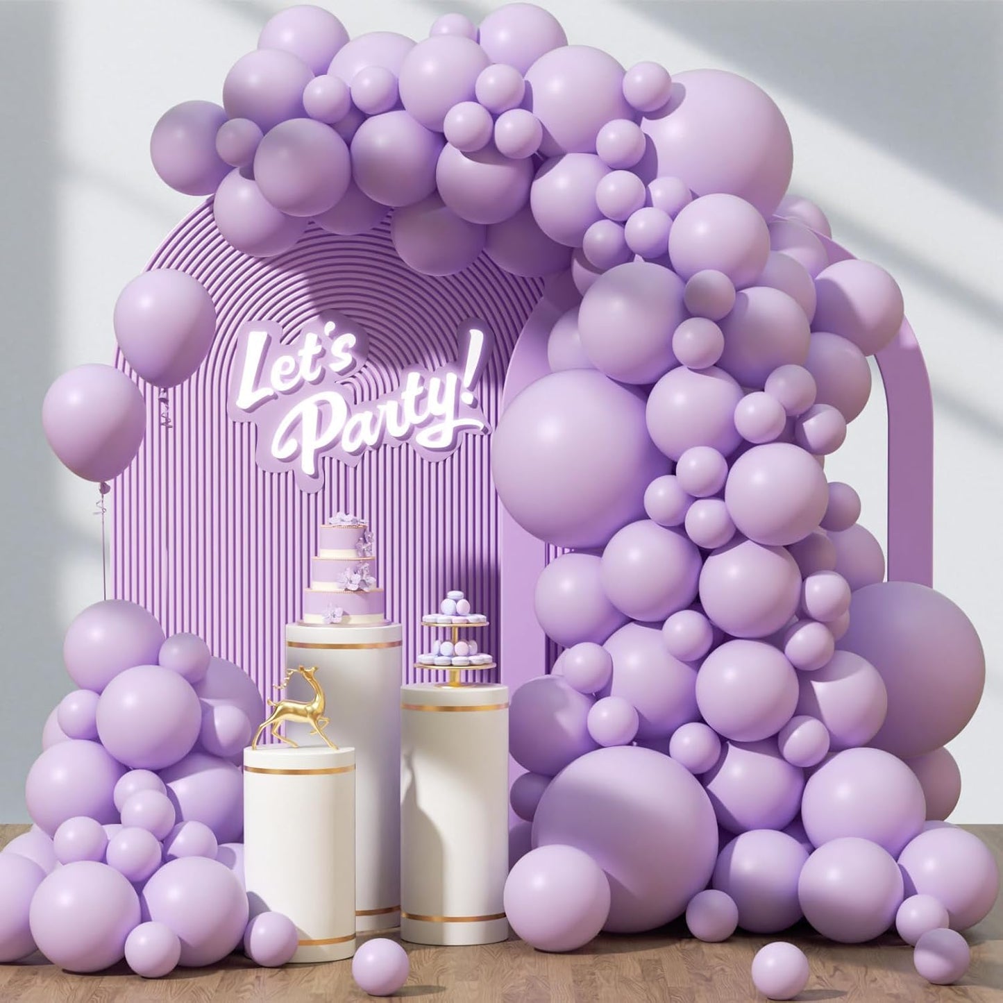 Skiennix 120pcs Pastel Purple Balloons - Light Purple Balloon Garland for Baby Showers & Parties