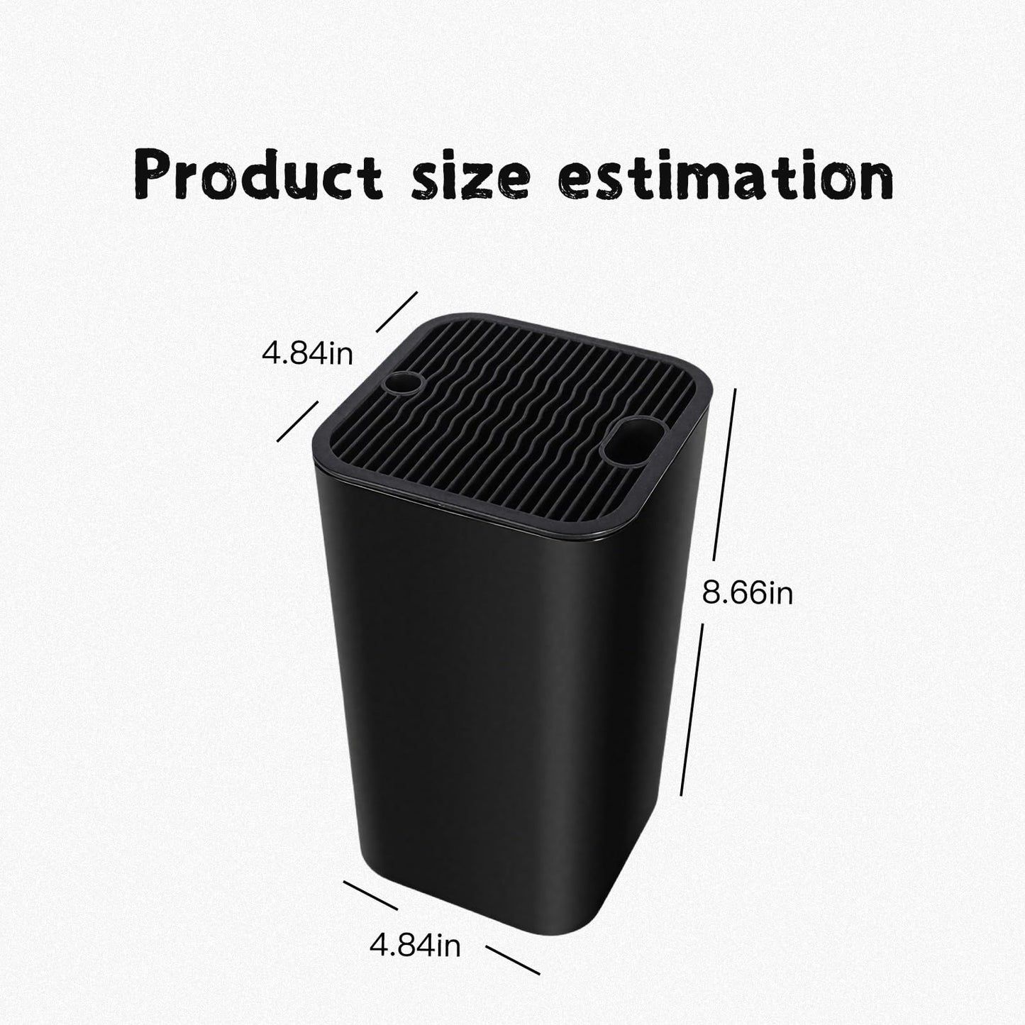 Universal Knife Block, Detachable Square Knife Storage Holder (Knives Not Included) - Black Kitchen Knife Stand