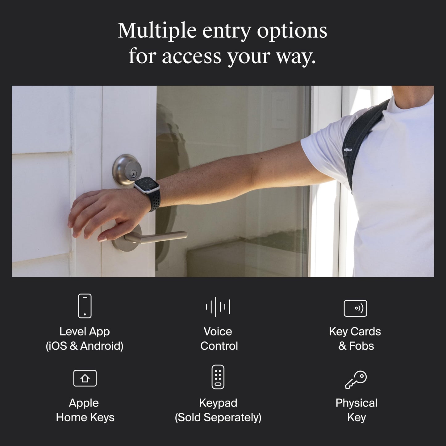 Level Bolt Smart Deadbolt - Make Your Lock Smart & Keep Your Existing Hardware and Keys - Keyless Entry via Level App (iOS & Android) - Works with Apple Home