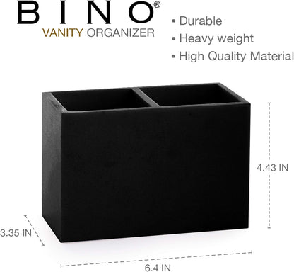 2 BINO | Multi-Purpose Compartment Organizer - Elegant Makeup Brush & Toothbrush Holder for Bathroom and Vanity |