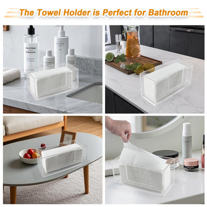 Acrylic Paper Towel Dispenser, Napkin Holder for Bathroom, Kitchen & Countertop – Paper Towel Holder Z-Fold/C-Fold/Multi-Fold Holder, Shatter-Resistant & Space-Saving (1)
