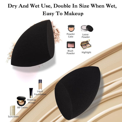 Professional Toiletry Sponges Set,Latex Free Flawless Soft Face Sponge with Holder,Beauty Blender Cosmetic Applicator for Powder,Liquid,Facial Makeup Tools