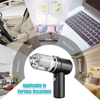 Handheld Vacuum Cordless, Mini Car Vacuum with LED, Electric Air Duster & Vacuum Cleaner 2 in 1