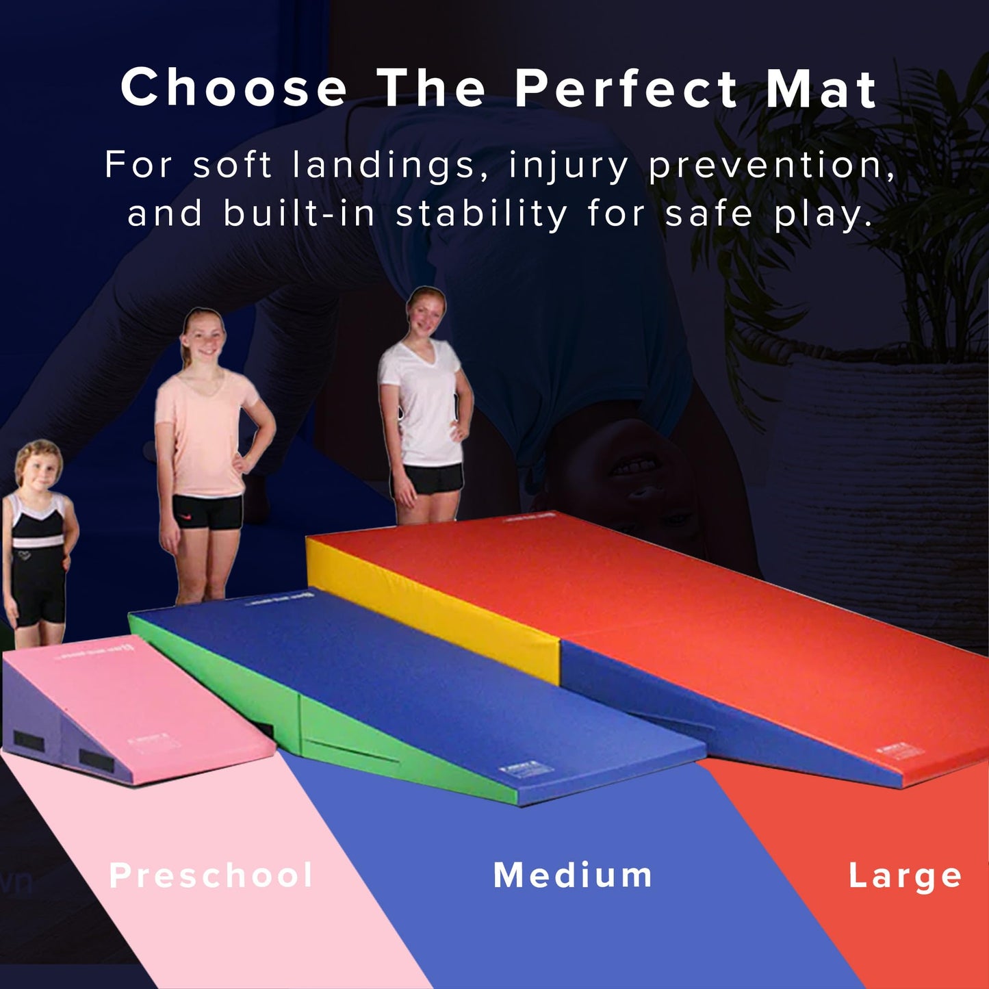 We Sell Mats Gymnastics Incline Mat, Folding and Non-Folding Cheese Wedge Skill Shape, Tumbling Mat for Gymnastics Training, Cheerleading and Obstacle Courses, Purple / Pink, 60" x 30" x 15" - Medium