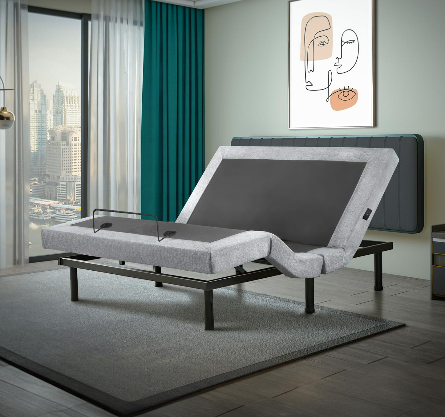 Irvine Home Collection Queen Adjustable Bed Base | Dual Massage | USB Ports | Zero Gravity | Anti-Snore | Memory Positions | Under Bed Lighting | Wireless Remote | Zero Clearance