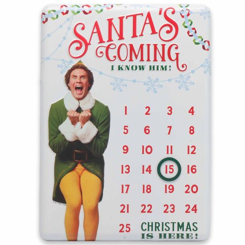 Elf Movie Embossed Metal Christmas Countdown Calendar - Fun Elf Christmas Calendar with Magnet for Home Decorating