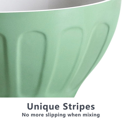 Lareina Ceramic Mixing Bowls Set of 3, Large Nesting Bowls for Serving/Baking/Prepping, Mother's Day & Housewarming/Wedding Gift, Oven/Microwave/Dishwasher Safe 3.2/1.7/1.2 Qt, Pastel Color