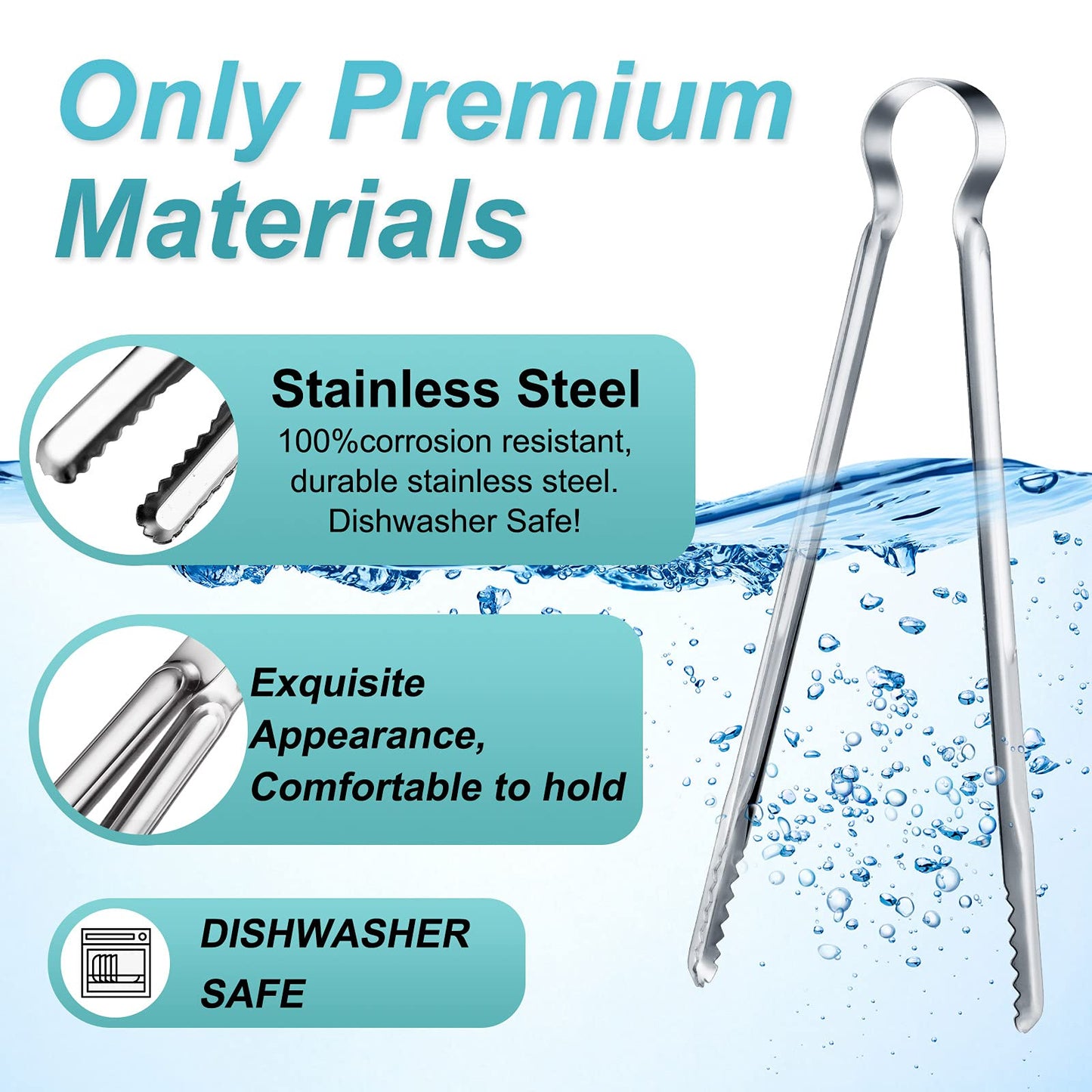 Chengu 3 Pieces 8.7 Inch,10inch,11.7inch Kitchen Tongs Set Stainless Steel Tongs Buffet Tongs Metal Utility Cooking Tong for Cooking Serving Barbecue Thanksgiving Halloween Christmas