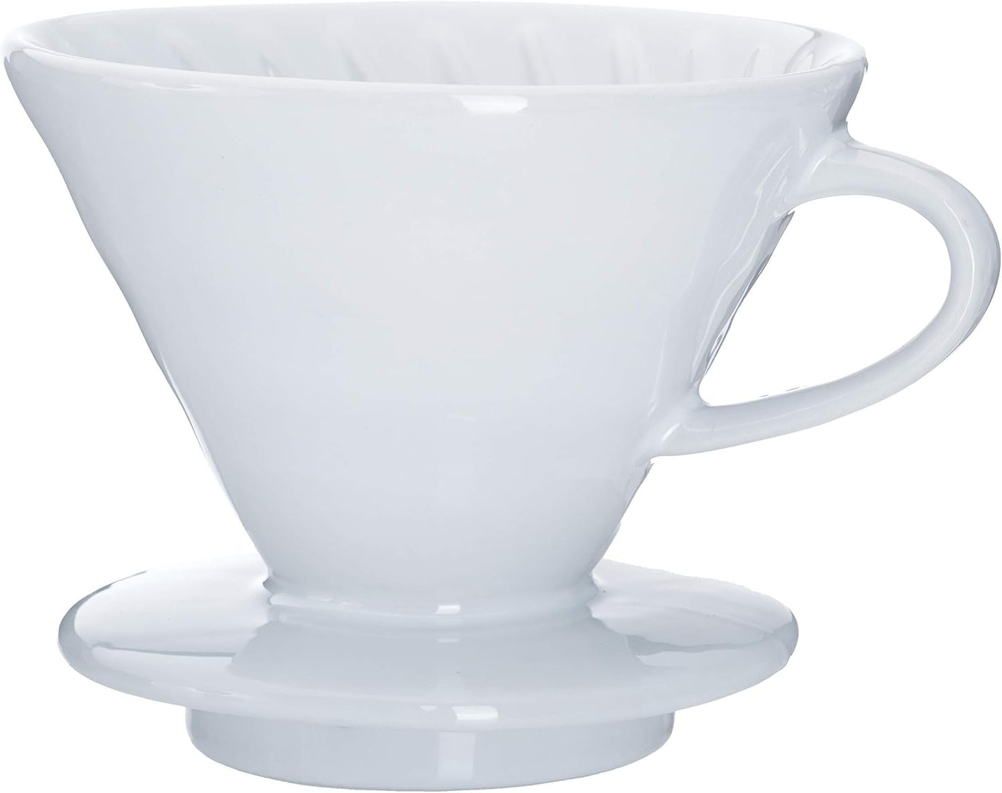 Ceramic Pour Over Coffee Dripper - Slow Brewing Accessories for Home, Cafe, Restaurants - 1 Cup Size, White